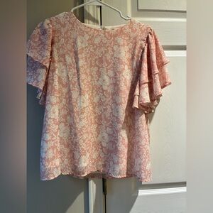 Flying Tomato Pink and White Floral Blouse